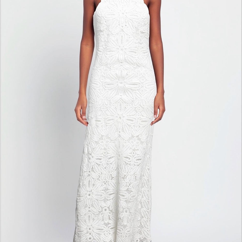 Maje White knit midi dress Lace Halter-Style Maxi Dress - Picture 11 of 11